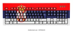 Serbian flag painted over keyboard